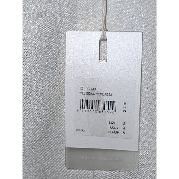C/MEO Collective Collision Midi Dress Small (4) Linen Ivory Old Money Club Med - Picture 4 of 5